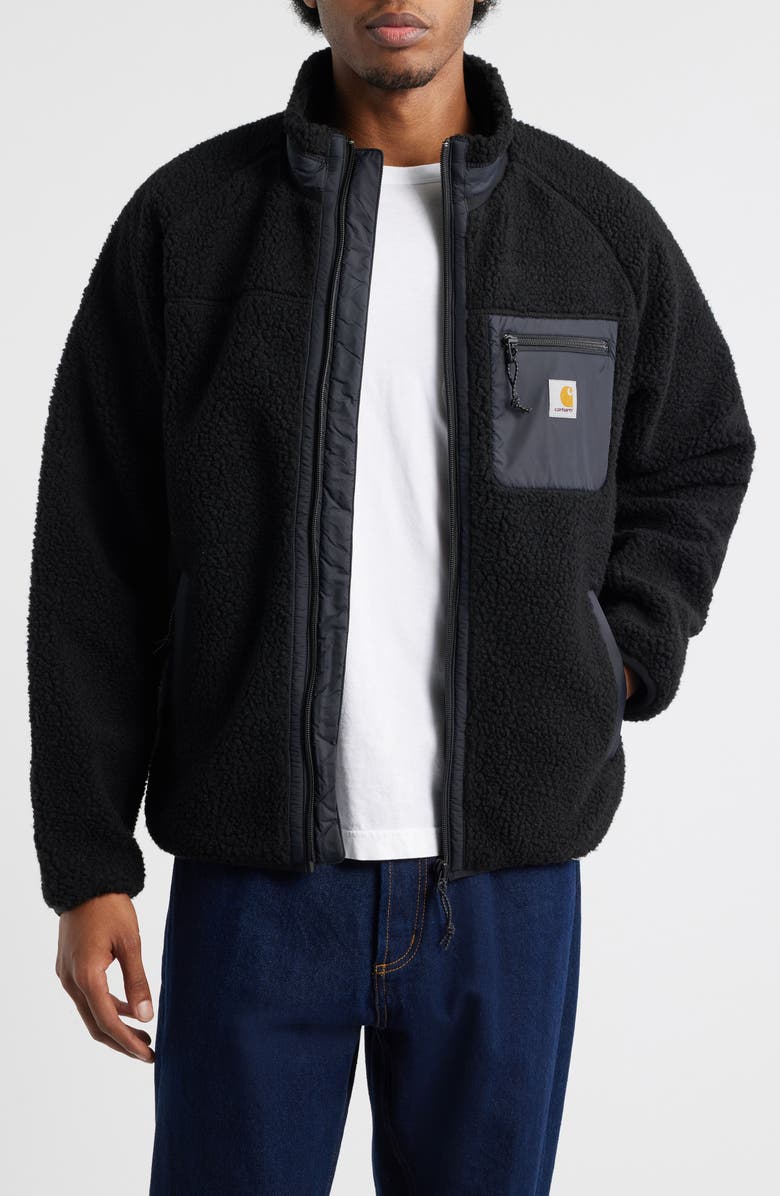 Carhartt Work In Progress Prentis Fleece Zip Jacket, Main, color, Black