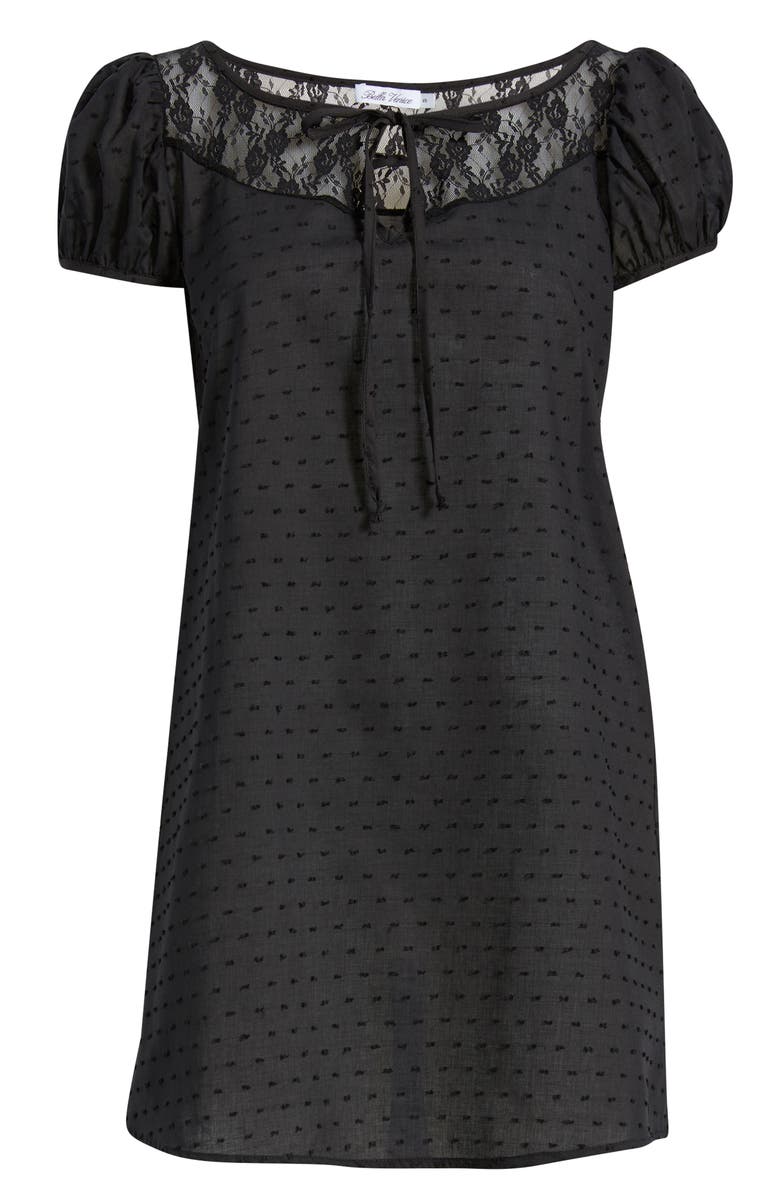 Bella Venice The Margaret Lace Trim Minidress, Alternate, color, Black