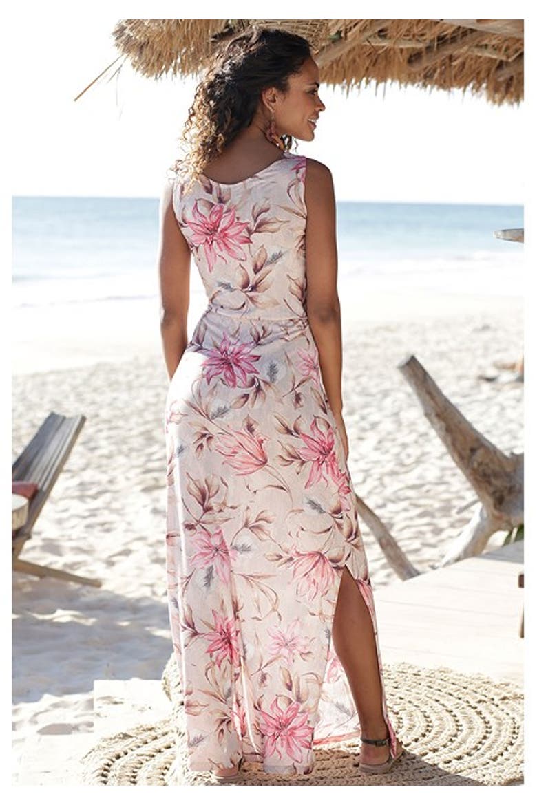 Women's Floral Maxi Dress, Alternate, color, Light Pink Floral