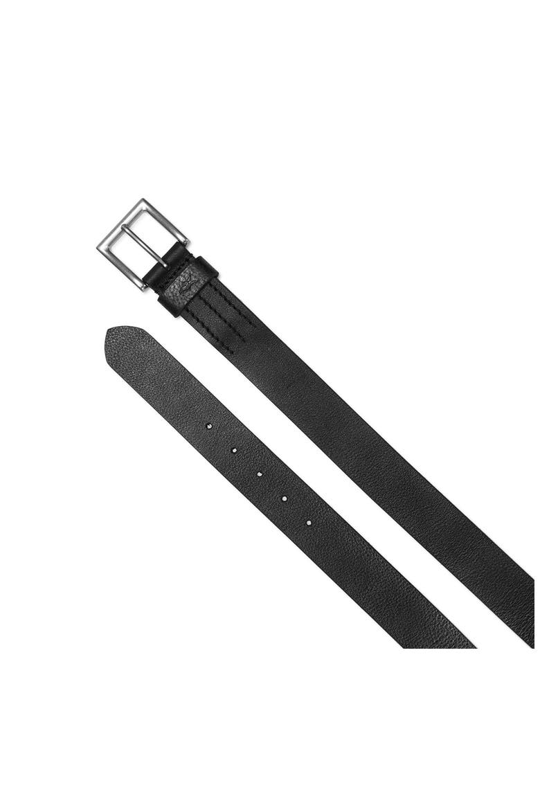Stitched Leather Belt, Alternate, color, BLACK