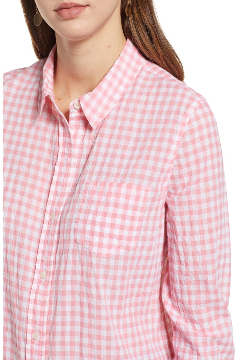Classic Boyfriend Shirt, Alternate, color, PINK S- WHITE GINGHAM