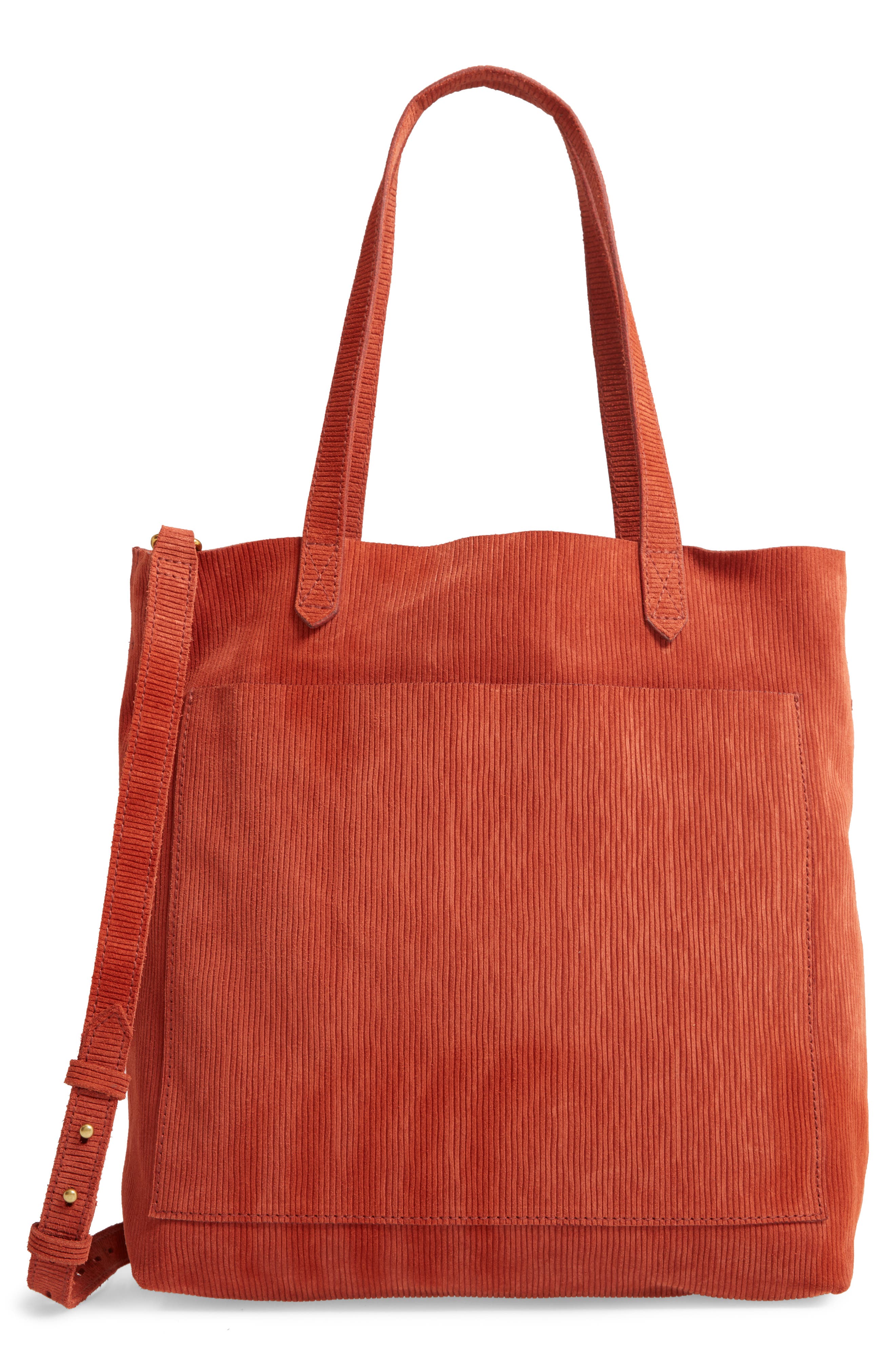 Madewell The Medium Transport Tote Corduroy Suede Edition, Main, color, 