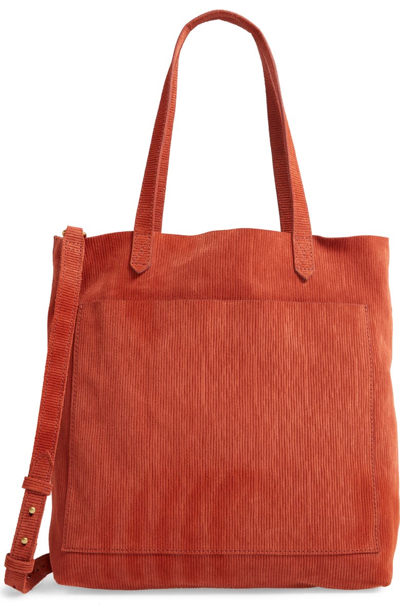 Madewell The Medium Transport Tote Corduroy Suede Edition, Main, color,
