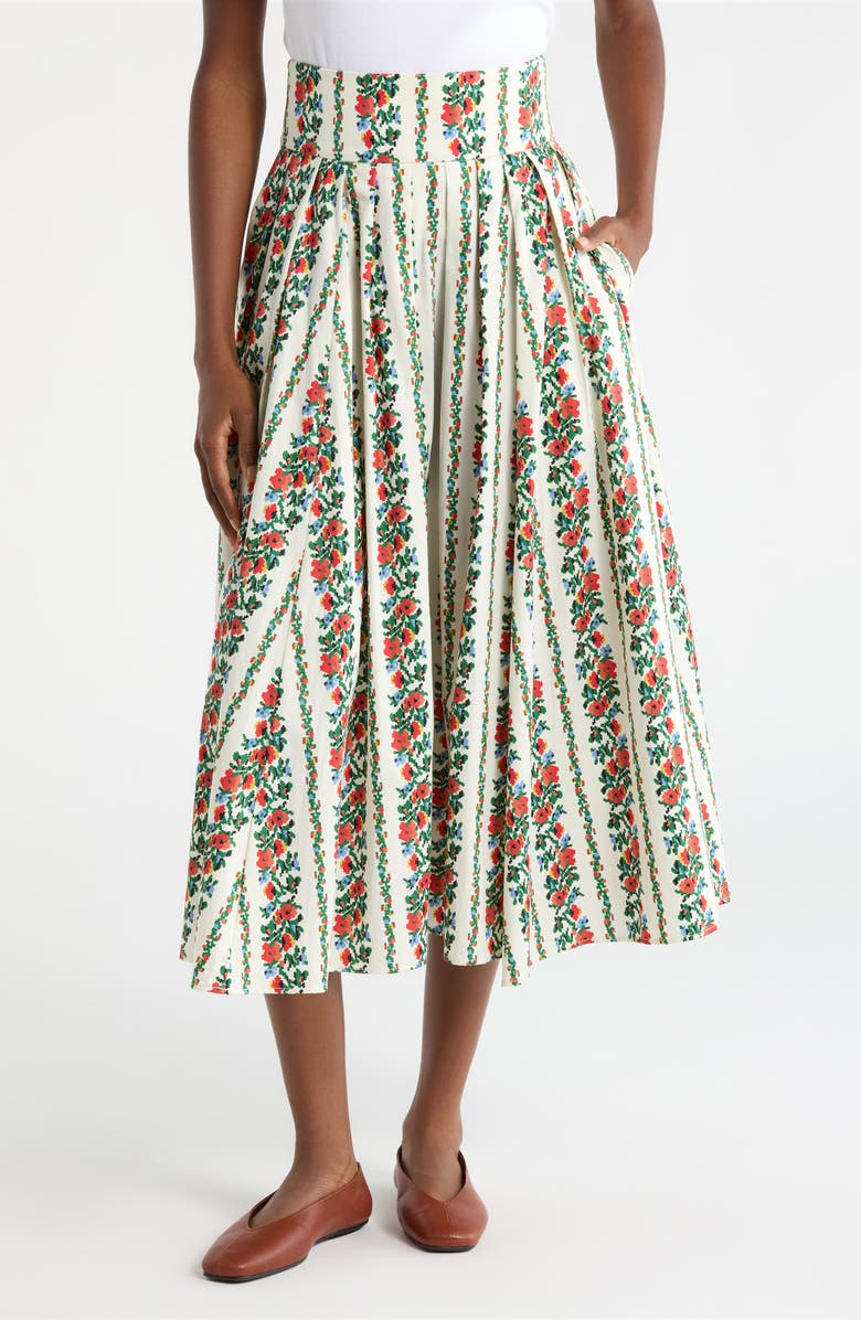 THE GREAT. The Regency Floral Tapestry Skirt, Main, color, Tapestry Floral