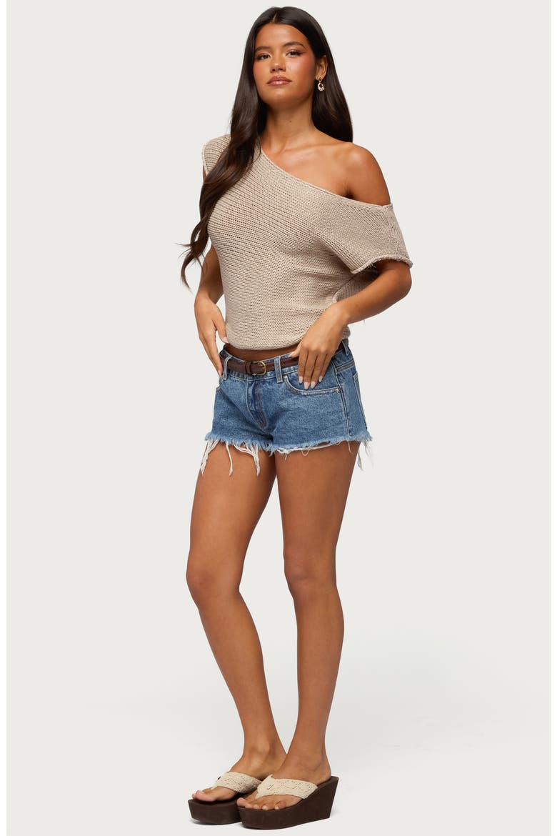 Naamo Off Shoulder Knit Top, Alternate, color, BEIGE
