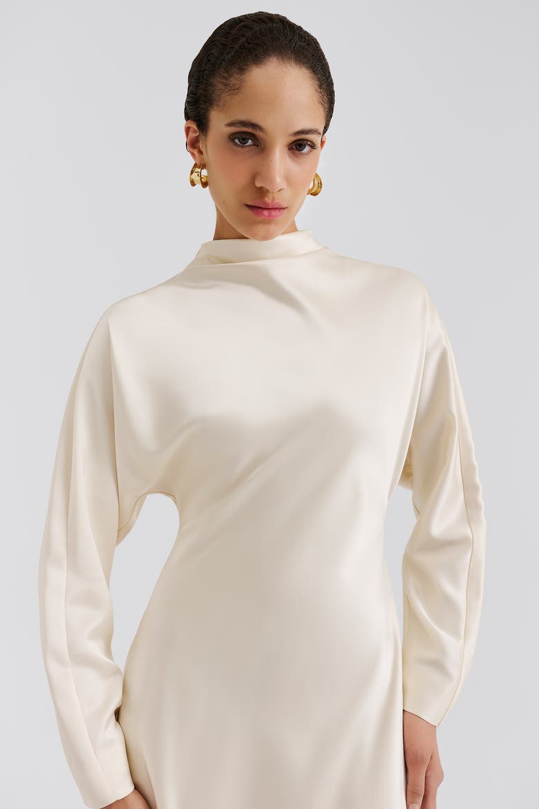Zora Long Sleeve Midi Dress, Alternate, color, Vanilla