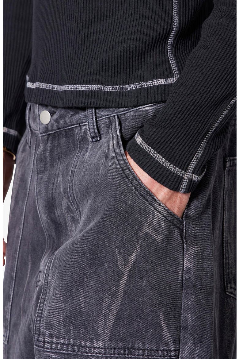 Ultra Baggy Cotton Cargo Pants, Alternate, color, WASHED BLACK