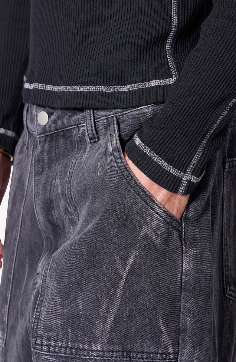 mnml Ultra Baggy Cotton Cargo Pants, Alternate, color, Washed Black