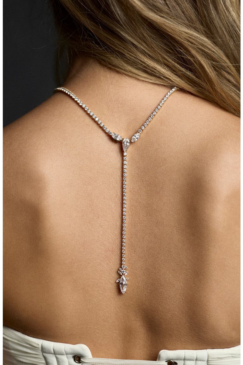 Cannes Reversible Cubic Zirconia Y-Necklace, Alternate, color, GOLD
