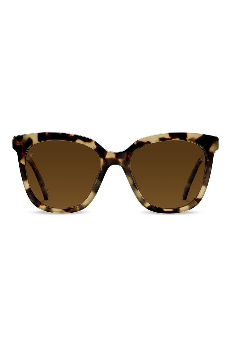Ellison 54mm Polarized Round Sunglasses, Main, color, HAVANA BROWN