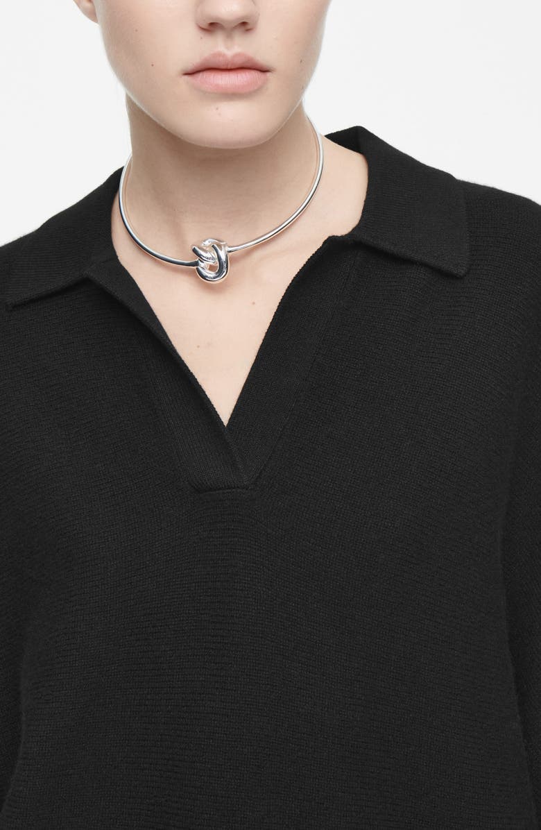 COS Blouson Long Sleeve Wool Polo Sweater, Alternate, color,