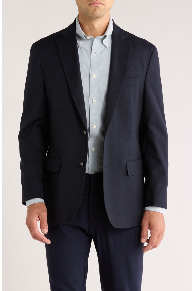 Stretch Wool Blazer, Main, color, NAVY