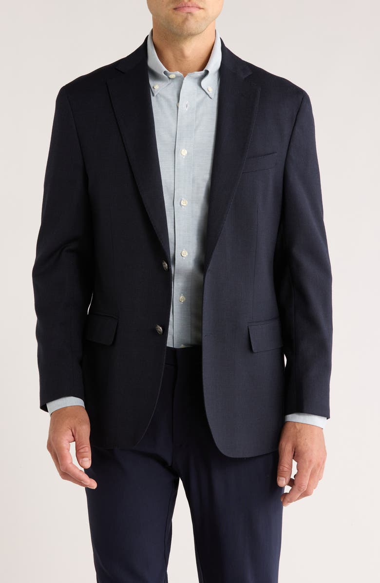 Brooks Brothers Stretch Wool Blazer, Main, color, Navy