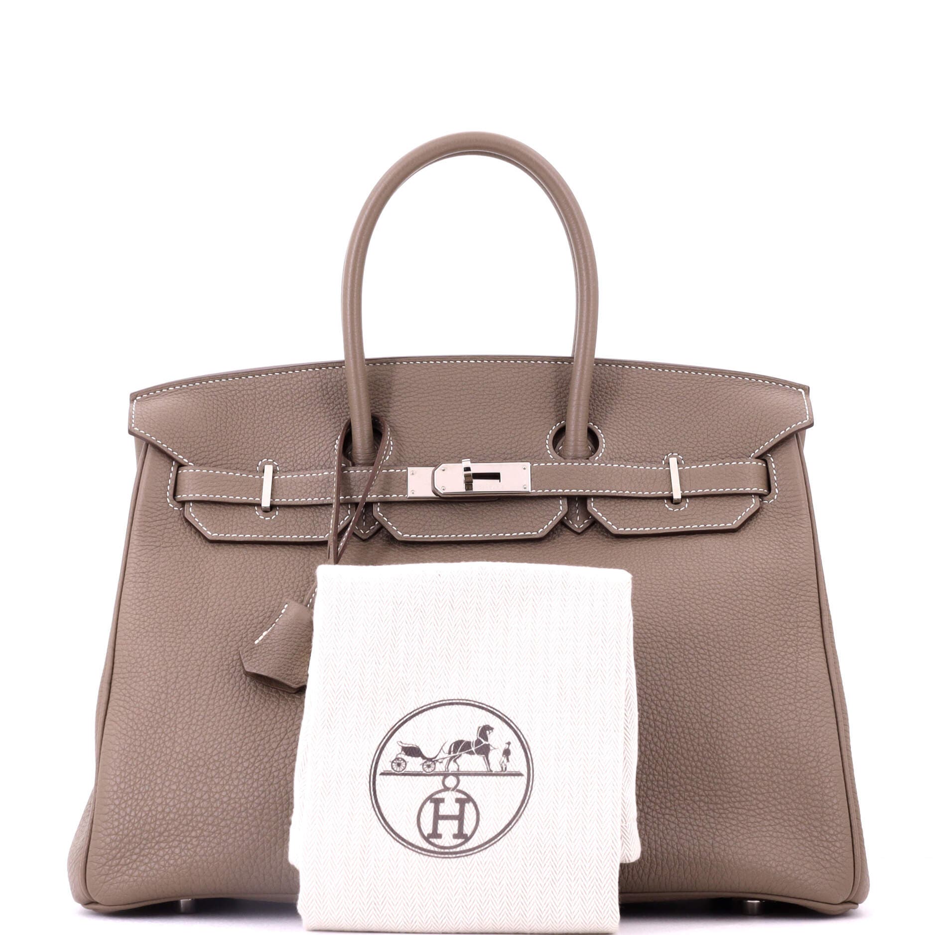Pre-Owned Hermes Birkin Handbag Grey Togo with Palladium Hardware 35, Alternate, color, Etoupe