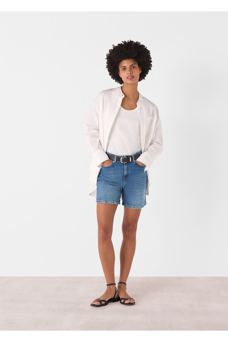 Mid Rise Relaxed Denim Shorts, Alternate, color, Denim