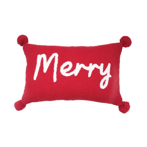 A Christmas Holiday Tufted Solid Pillow Collection