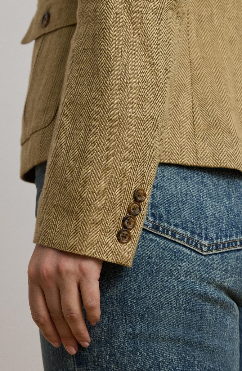 Lauren Ralph Lauren Herringbone Linen Jacket, Alternate, color, 