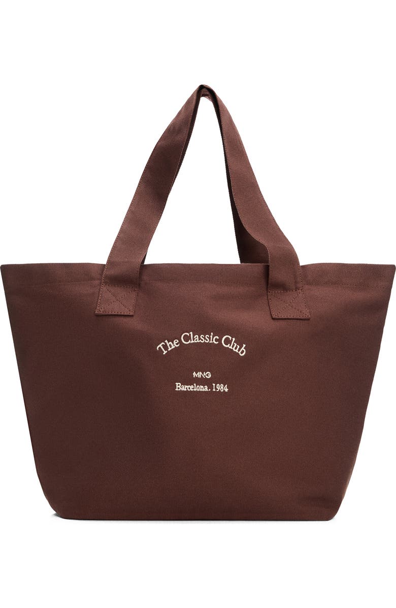 MANGO Cotton Canvas Shopper Tote, Main, color,