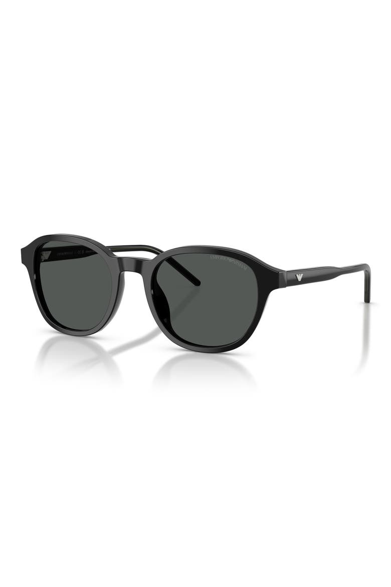 51mm Pillow Sunglasses, Alternate, color, SHINY BLACK / DARK GREY
