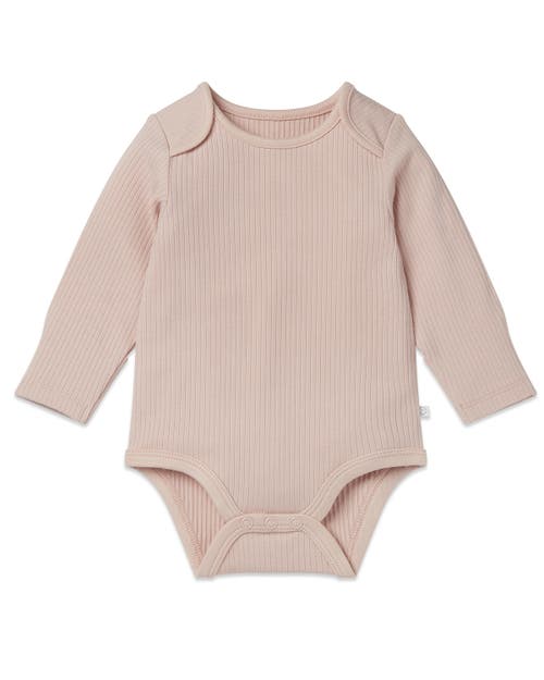 Mori Kids' Ribbed Long Sleeve Bodysuit In Pink