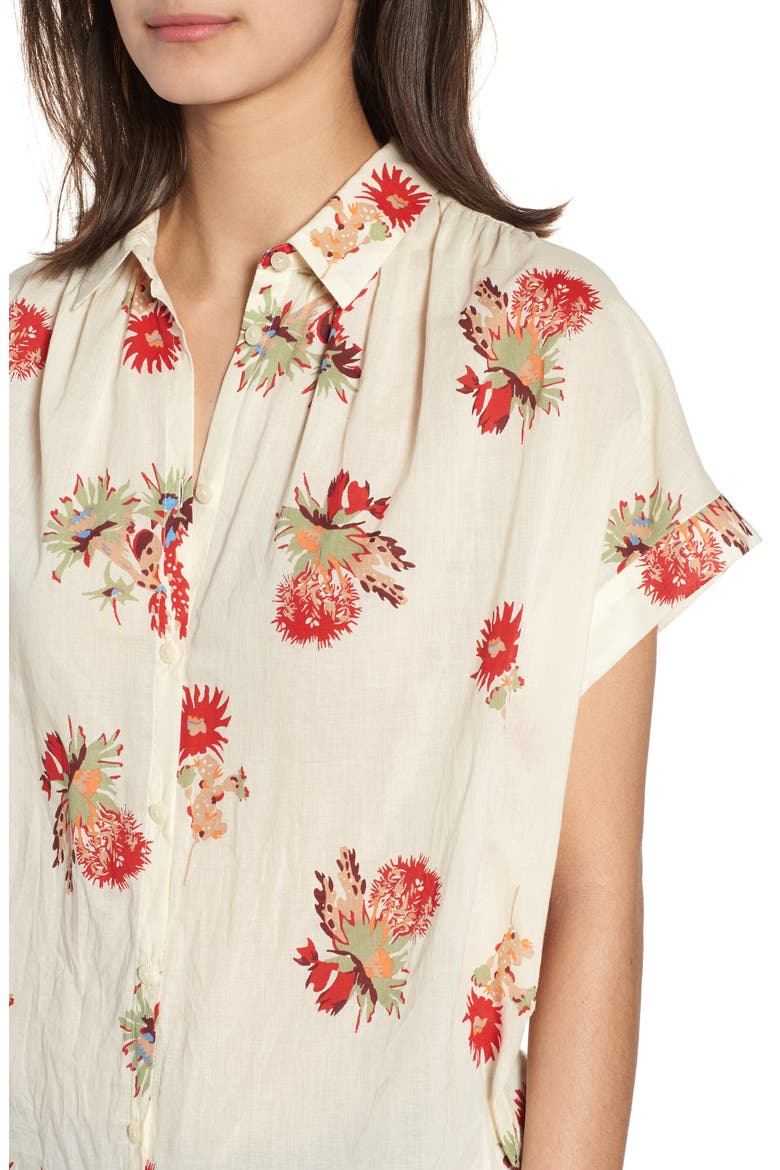 Central Cactus Floral Shirt, Alternate, color, ANTIQUE CREAM