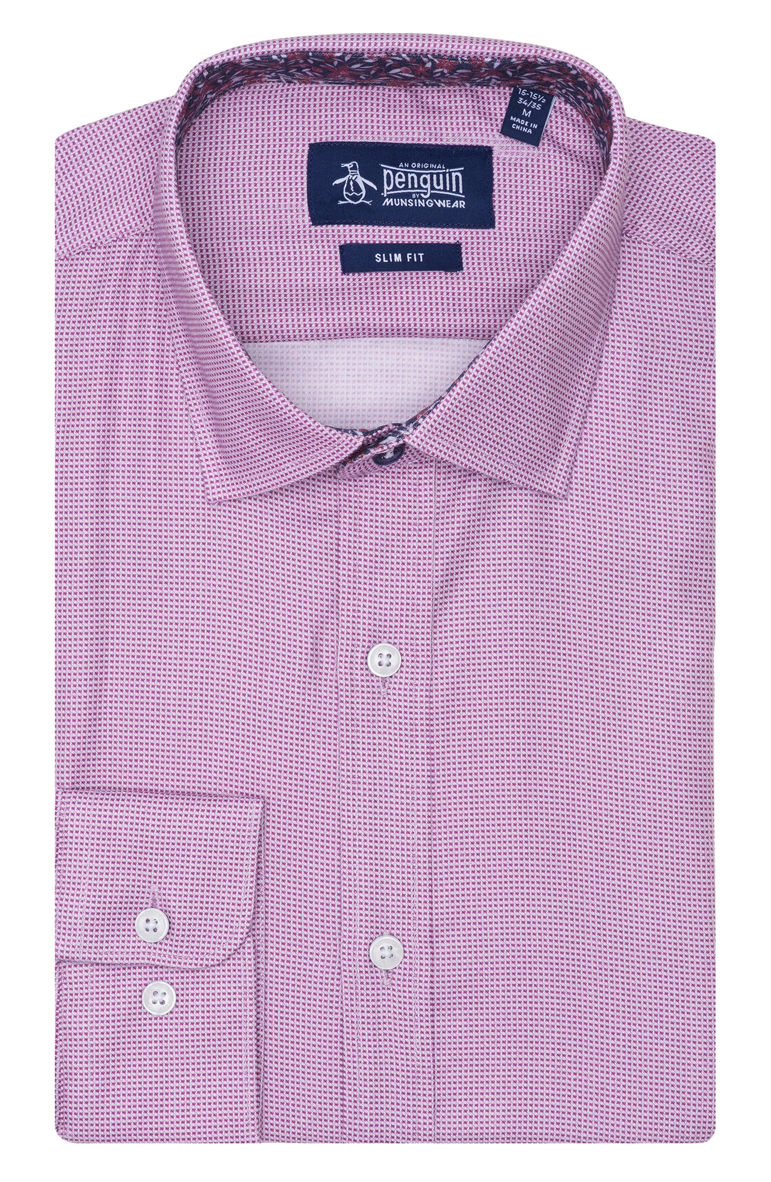 Original Penguin Royal Texture Slim Fit Dress Shirt
