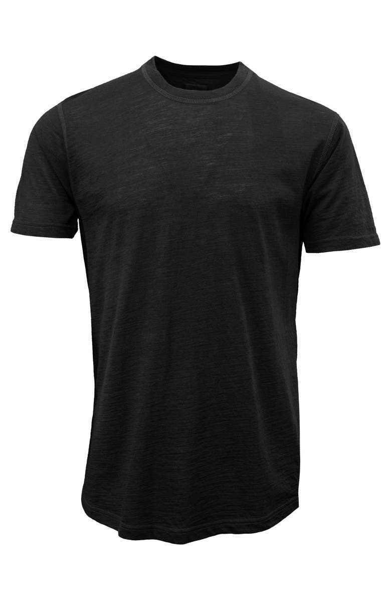 Lords of Harlech Cassius Merino Wool Jersey Crew Neck T-Shirt, Main, color, Black