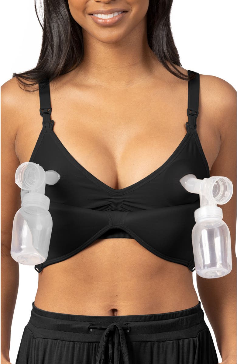 Kindred Bravely Contour Hands-Free Pumping & Nursing Bra, Alternate, color, Black