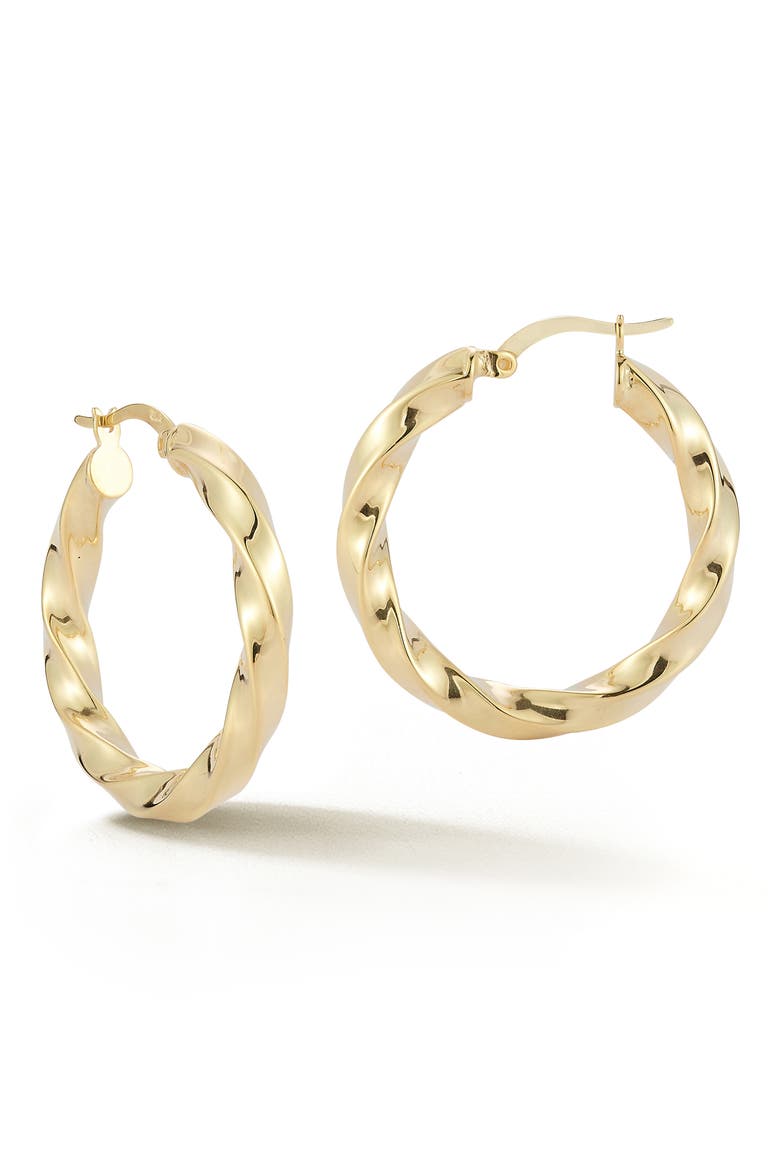 Twisted Hoop Earrings, Main, color, GOLD