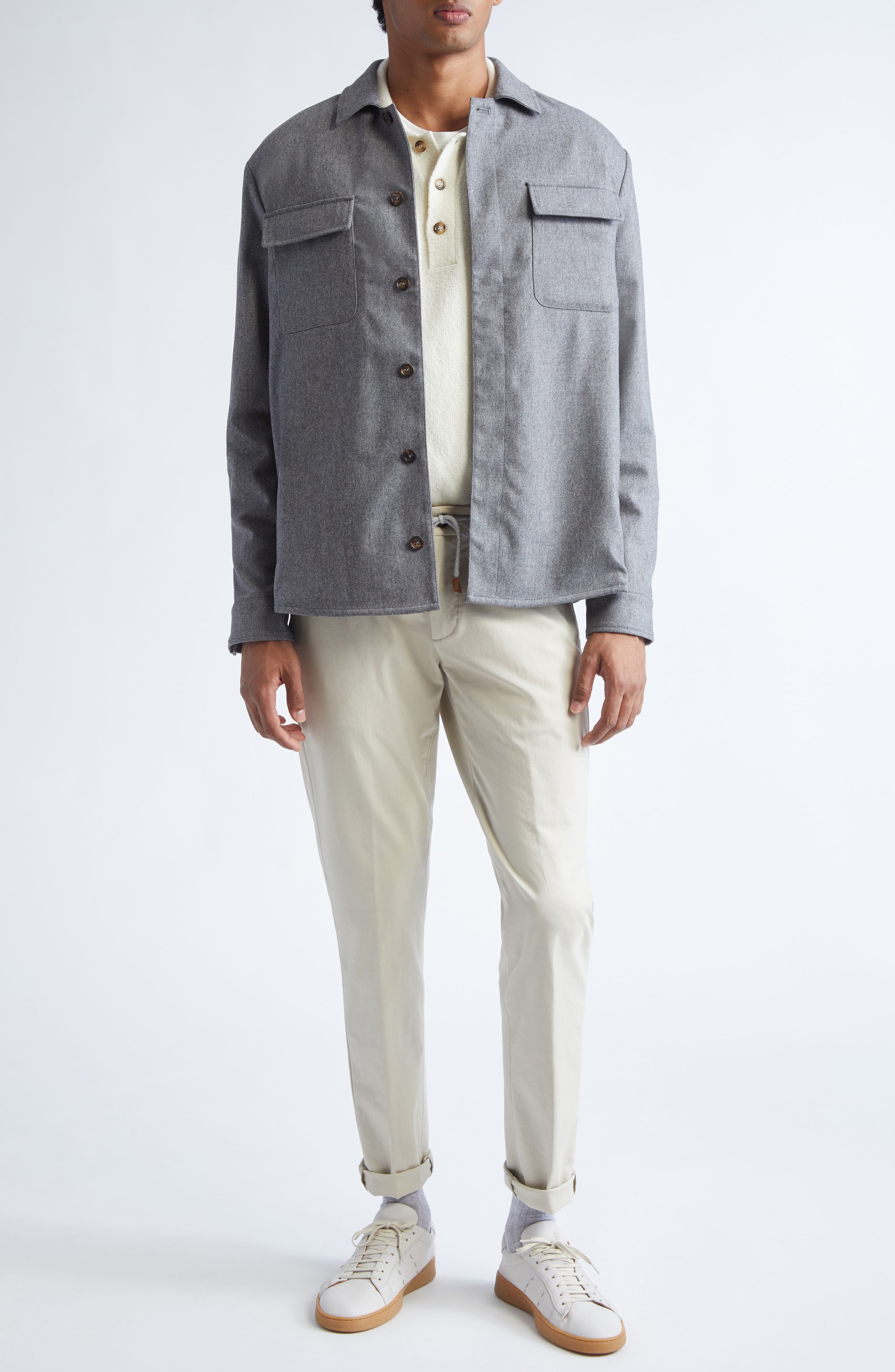 Stretch Virgin Wool & Cashmere Overshirt - image 2