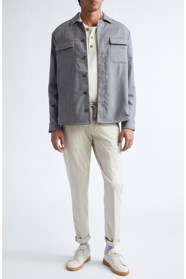 Stretch Virgin Wool & Cashmere Overshirt, Alternate, color, 14 MEDIUM GRAY MELAN