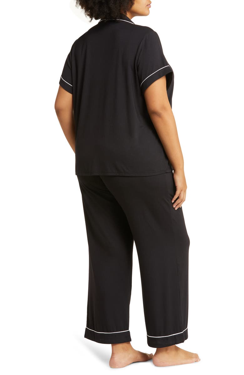 Nordstrom Moonlight Eco Crop Pajamas, Alternate, color, Black