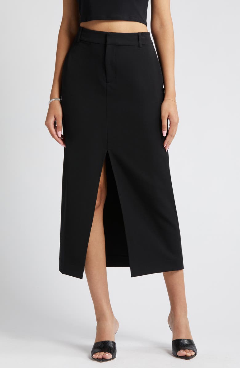 Open Edit Suited Midi Column Skirt, Alternate, color,