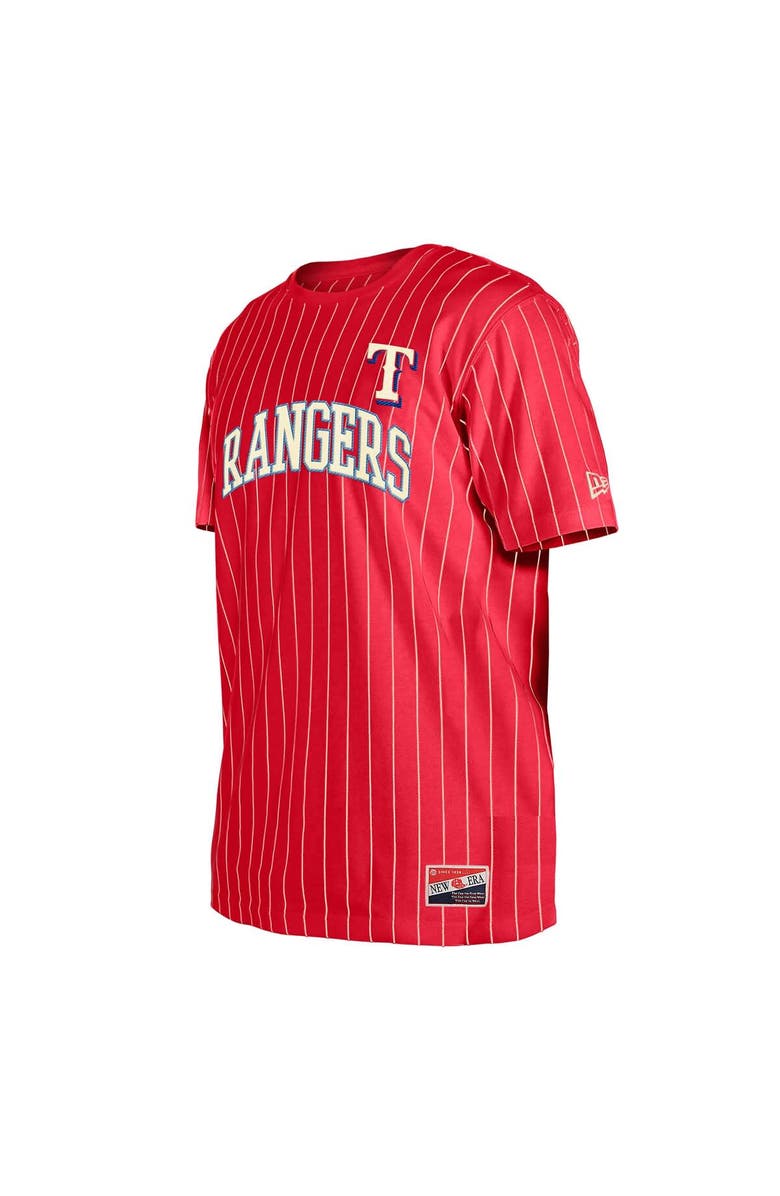New Era Men's New Era Red Texas Rangers Throwback Pinstripe T-Shirt, Alternate, color, 