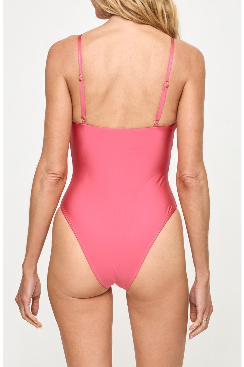 Tatum O-Ring One-Piece Swimsuit, Alternate, color, BEGONIA