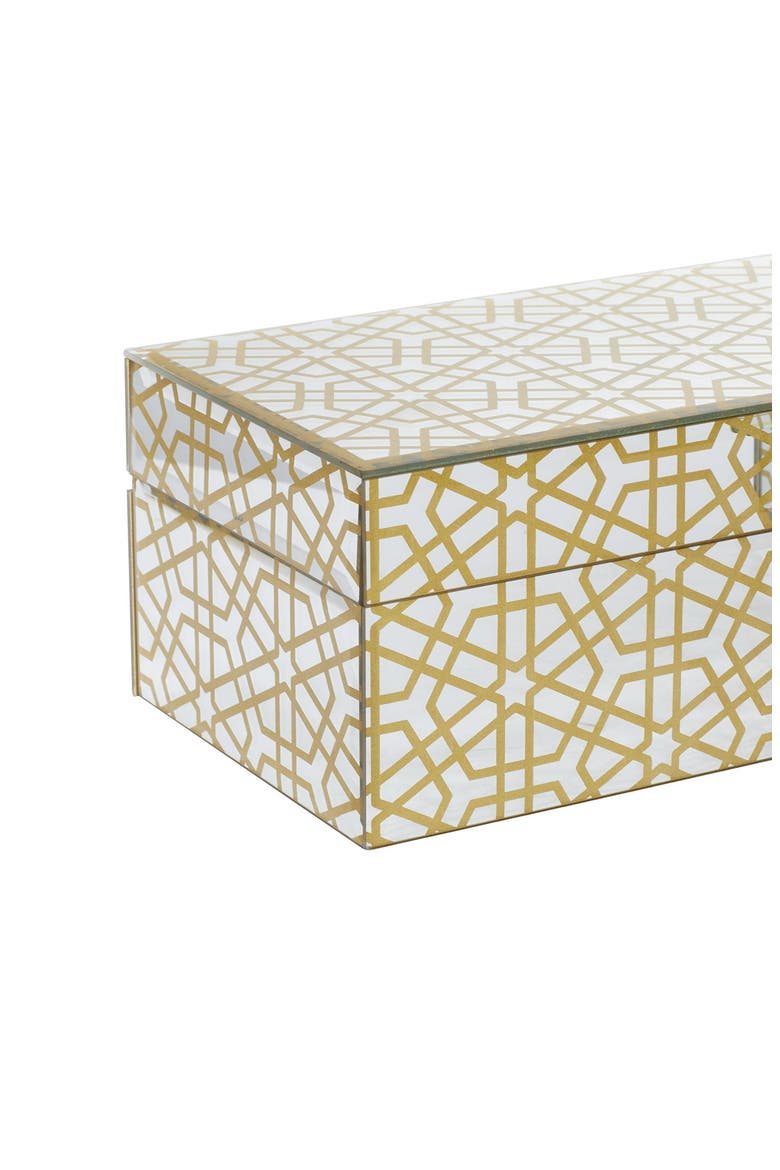 Glam Gold Set of 2 Decorative Wood Boxes, Alternate, color, GOLD