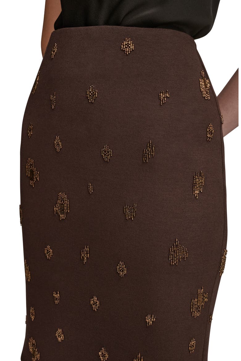 Embroidered Bead Pencil Skirt, Alternate, color, CHOCOLATE PLUM