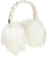 Kurt Geiger London Rhinestone Faux Fur Earmuffs