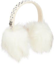 Kurt Geiger London Rhinestone Faux Fur Earmuffs