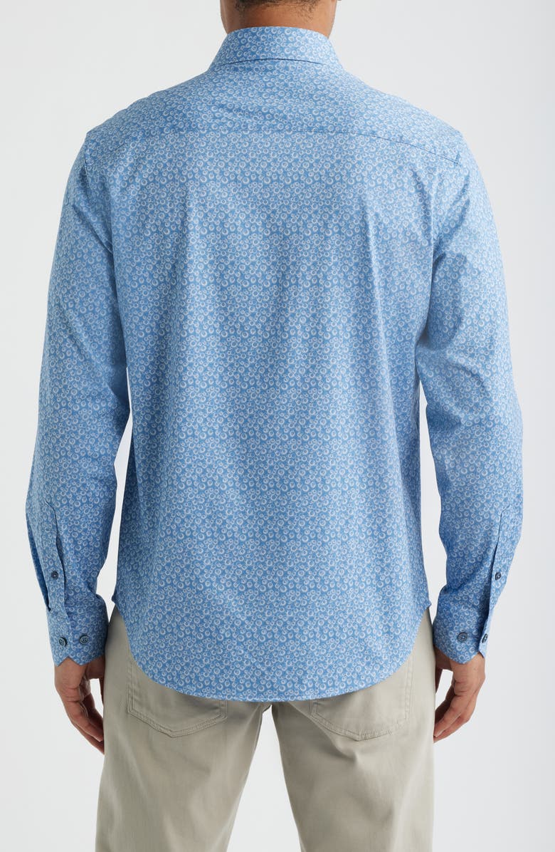 Bugatchi Jimmy OoohCotton<sup>®</sup> Bubble Print Button-Up Shirt, Alternate, color, Cobalt