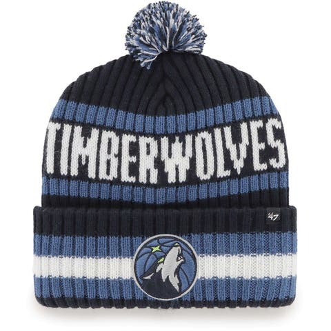 Men's '47  Navy Minnesota Timberwolves Bering Cuffed Knit Hat with Pom