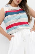 City Chic Cornelia Stripe Open Stitch Sweater Tank