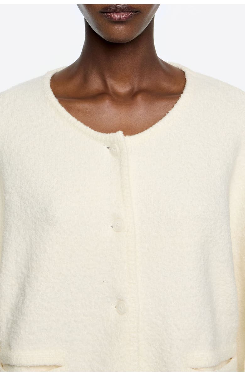 Bimba y Lola Short Straight Cardigan, Alternate, color, Ivory