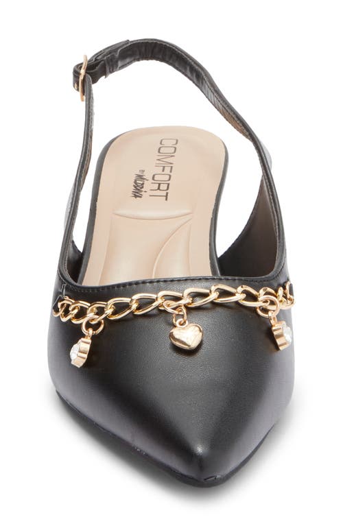 Wild Diva Lounge Aleena Chain Slingback Pump In Black