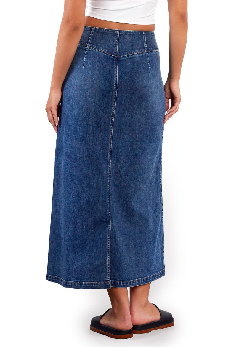 Norah Stretch Denim Maxi Skirt, Alternate, color, SWIFT BLUE