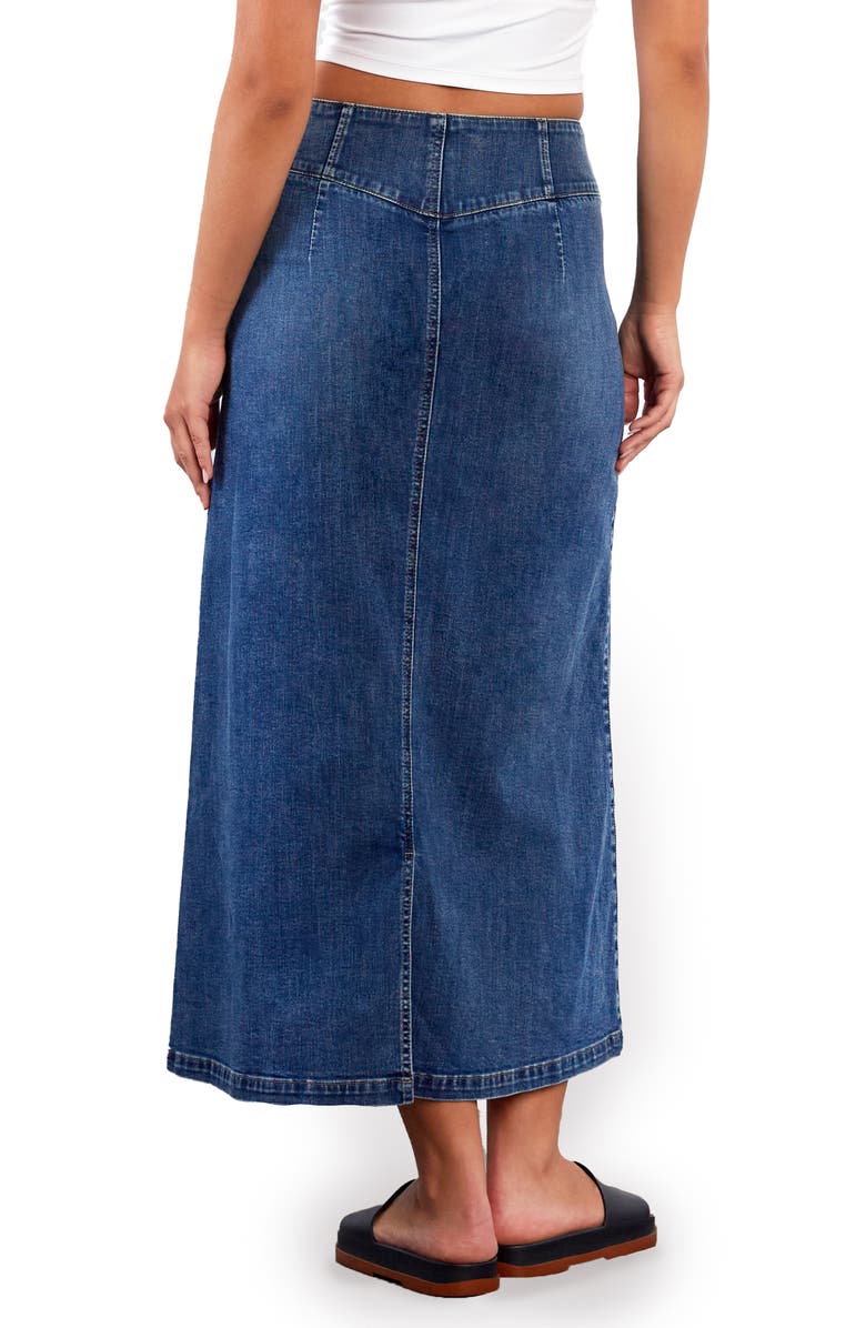 Wash Lab Denim Norah Stretch Denim Maxi Skirt, Alternate, color, Swift Blue