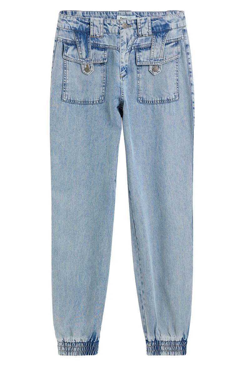 Ankle Cuff Straight Leg Jeans, Alternate, color, LIGHT BLUE
