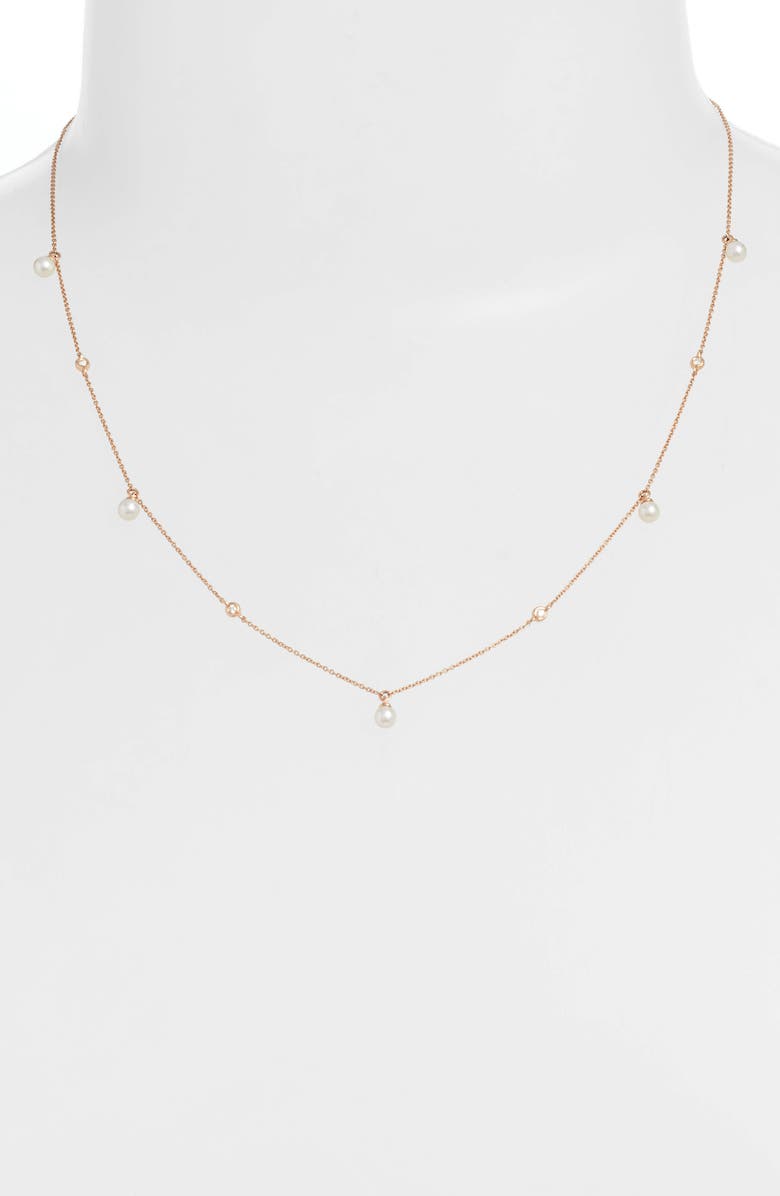 Dana Rebecca Designs Ivy Pearl & Diamond Station Necklace, Alternate, color, 
