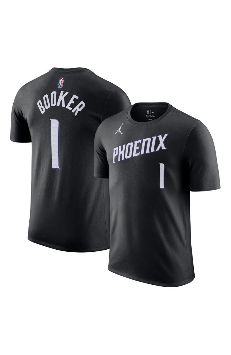 Jordan Brand Unisex Jordan Brand Devin Booker Black Phoenix Suns Name & Number T-Shirt - Statement Edition, Alternate, color, Black