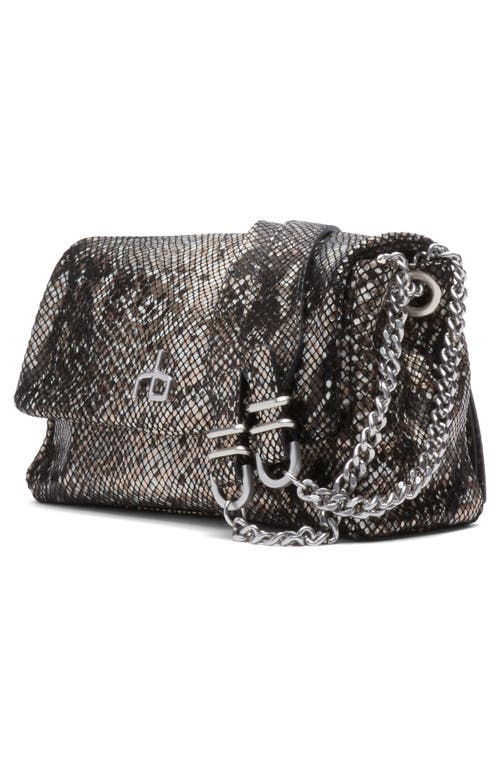 Rag & Bone Small Chelsea Flap Snake Embossed Leather Convertible Shoulder Bag In Multi